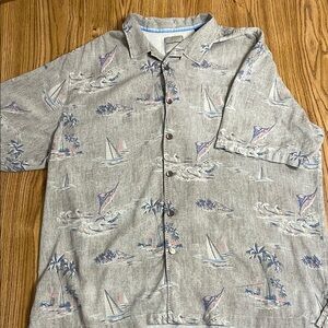 Tommy Bahama Gray Hawaiian Shirt